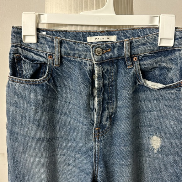 PacSun EUC Ripped Frayed Straight Jeans - Picture 4 of 14